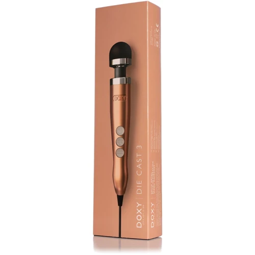 Вибромассажер DOXY Die Cast 3 Rose Gold, очень мощный, питание 220В, металлический корпус