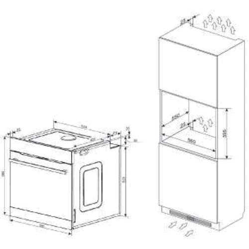 Духовой шкаф электрический Amica ED37618X X-TYPE OPENUP: Мощность подключения, Вт 3600