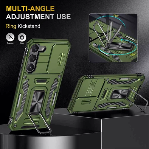 Чехол для телефонов Mobile Case Camshield Army Ring Army Green for Samsung S916 Galaxy S23 Plus: Тип накладка на заднюю часть