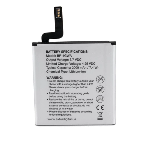 Аккумулятор ExtraDigital 2000mAh Nokia BP-4GW: Производитель ExtraDigital