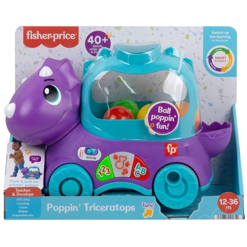 Веселий трицератопс Fisher-Price багатомовний (HNR53)