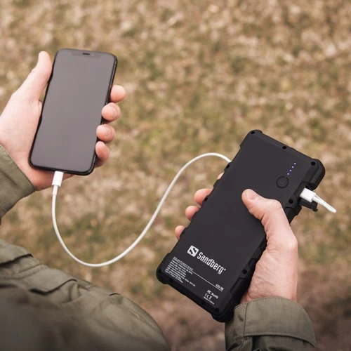 Внешний аккумулятор Sandberg Power Bank Outdoor 24000mAh QC 3.0 Solar Panel Black (420-38): Встроенный кабель нет