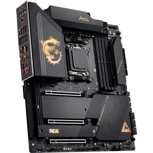 MSI MEG X670E ACE: Разъемы на задней панели USB Type-C, USB 3.2 Gen 2, Thunderbolt, S/PDIF (Оптический), Ethernet RJ-45, DisplayPort