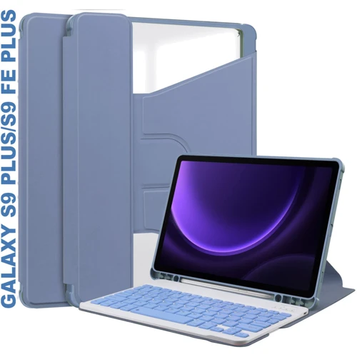Аксесуар для планшетних ПК BeCover Case Rotatable Smart Keyboard Purple для Samsung X810 Galaxy Tab S9 Plus / S9 FE Plus SM-X610/SM-X616B (710397)