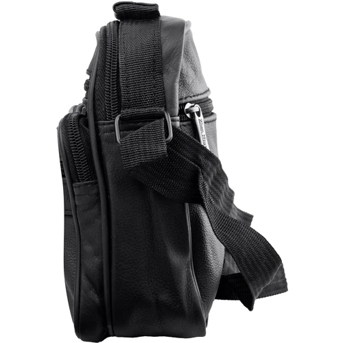 Чоловіча сумка через плече Valiria Fashion чорна (DETAW8008-2): Фактура матова, Зерниста