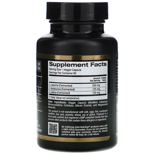 California Gold Nutrition BCAA, AjiPure Branched Chain Amino Acids, 500 mg, 60 Veggie Capsules (CGN-01127): Тип BCAA