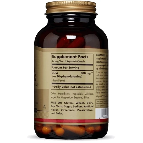 Solgar DLPA Free Form 500 mg 100 Vegetable Capsules: Тип L-фенілаланін