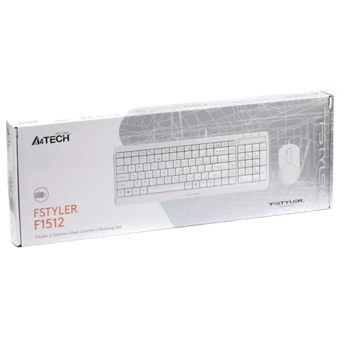Комплект дротовий A4Tech Fstyler F1512 USB White: Тип клавіш мембранный