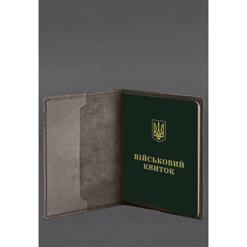 Обкладинка для військового квитка BlankNote 7.3 темно-коричневий (BN-OP-7-3-o): Матеріал Натуральная кожа