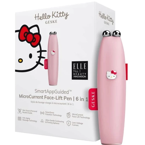 Микротоковая ручка для подтяжки лица GESKE MicroCurrent Face-Lift Pen 6 в 1 by Hello Kitty Pink (HK000014PI01)