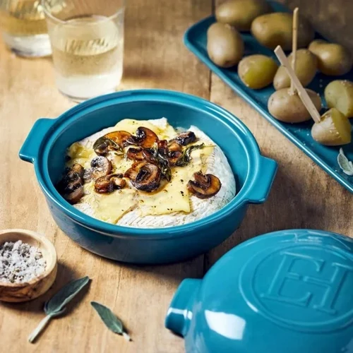 Форма для запікання сиру Emile Henry Cheese Baker 19.5х17.5см синя (608417): Форма круглая