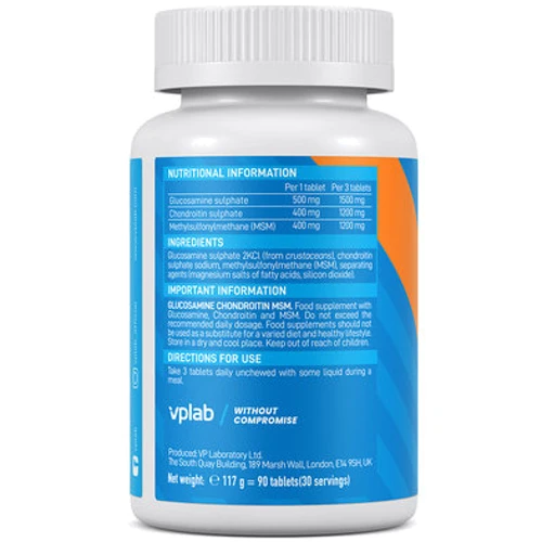 VPLab UltraVit Glucosamine Chondroitin MSM Глюкозамін Хондроїтин МСМ 90 таблеток: Форма випуску Таблетки