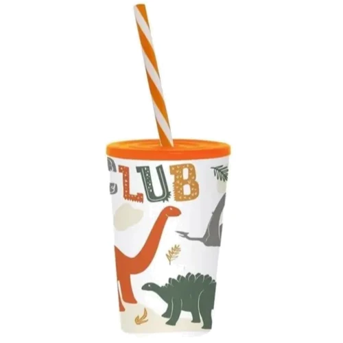 Стакан HEREVIN Dino Club с трубочкой 0.34 л (161914-066P)