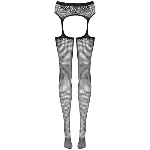 Чулки с поясом Obsessive S232 (Черный, S/M/L)