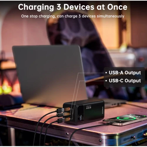 Внешний аккумулятор Choetech Power Bank 50000mAh PD 65W Black (B733-CCBK)