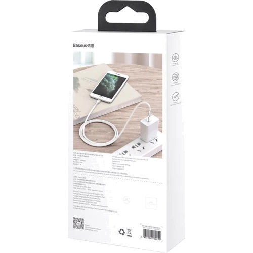 Кабель Baseus USB Cable to Lightning Cafule Metal 2.4A 1m White (CALJK-A02) фото 8