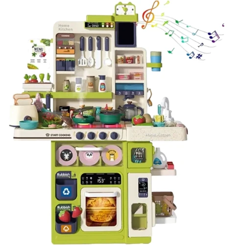 

Кухня детская: 101 элемент, подача воды, звук, подсветка, аксессуары, на английском (WD 824 B)