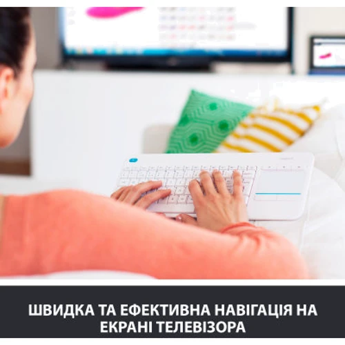 Клавіатура Logitech K400 Plus White UA (920-007146): Підключення беспроводное