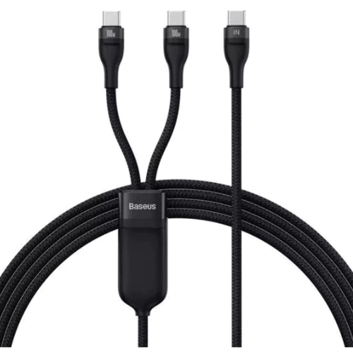 Кабель Baseus Cable USB-C to 2xUSB-C Flash Series Fast Charging 100W 1.5m Black (CASS060001)