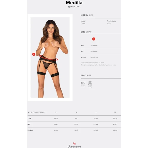 Пояс для чулок Obsessive Medilla garter belt XS/S