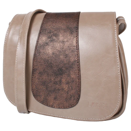 Женская сумка почтальонка Laskara бежевая (LK-DD217-tauhe-bronze)