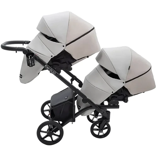 Коляска универсальная для двойни 2 в 1 Bair Kiwi DUO ECO BKD-32/33 бежевый / капучино (681042): Материал колес полиуретан