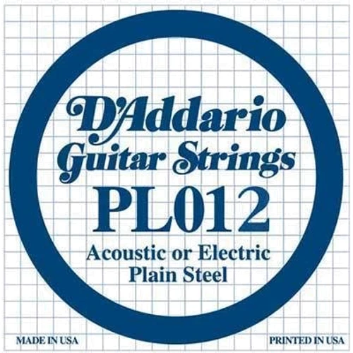 Струна для гітар Струна D`ADDARIO PL012 Plain Steel 012: Тип Струна