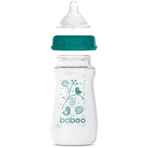 Стеклянная бутылочка для кормления с широким горлышком Baboo Антиколиковая, 250 мл, 3+ мес (3-123): Тип бутылочка для кормления