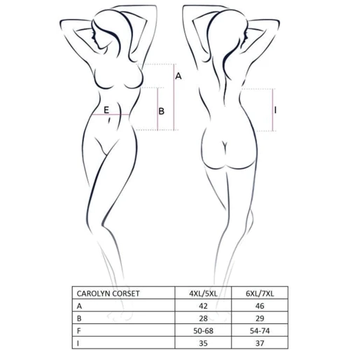 Черный эротический корсет Passion CAROLYN CORSET black 6XL/7XL