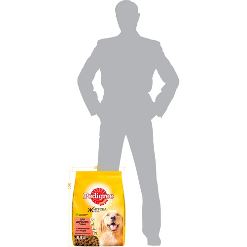 Сухой корм Pedigree для взрослых собак Говядина и птица 8.4кг (5900951240560): Вес упаковки 8.4 кг