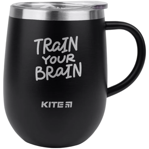 Термокухоль Kite Train your brain 360 мл чорна (k22-378-01-1)