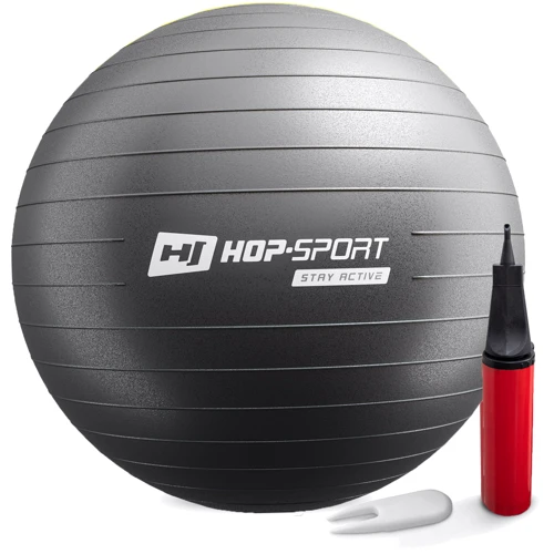 Мяч для фитнеса Hop-Sport HS-R075YB black 75 см: Особенности С насосом