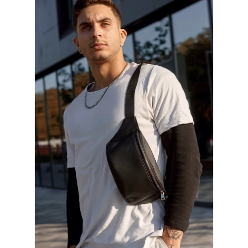 Мужская поясная сумка Sambag Tirso MSS черная (80113001m): Фактура Матовая, Зернистая