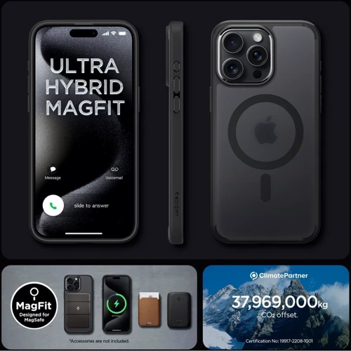 Чохол для iPhone Spigen Ultra Hybrid MagFit Frost Black (ACS06720) для iPhone 15 Pro: Тип чохла накладка на заднюю часть