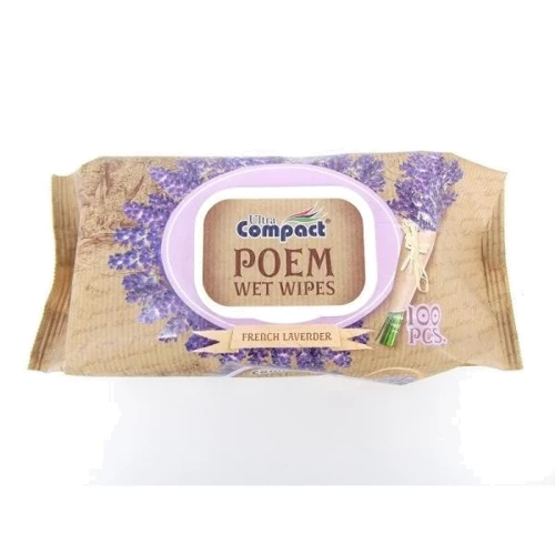 Влажные салфетки Ultra Compact Poem Французская лаванда, с клапаном, 100 шт.