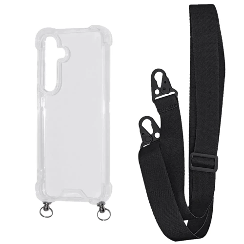 Аксессуар для смартфона WAVE Clear Case with Strap Black for Samsung A556 Galaxy A55