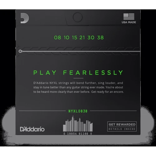 Струна для гитар Струны для электрогитары D`ADDARIO NYXL0838: Назначение Для электрогитары