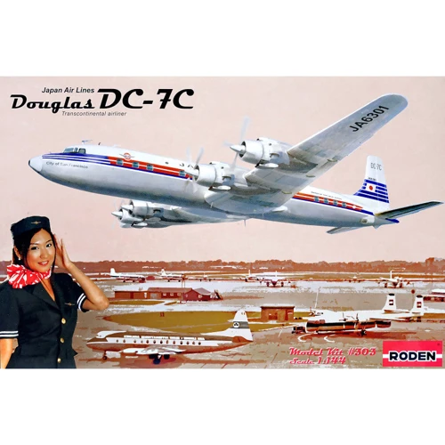 Модель Roden Самолет DC-7C Японские авиалинии (RN303)