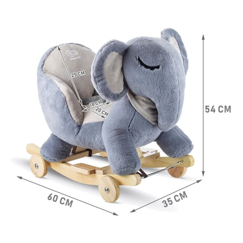 Слоник-качалка з коліщатками Kinderkraft (KKZSLONGRY0000)