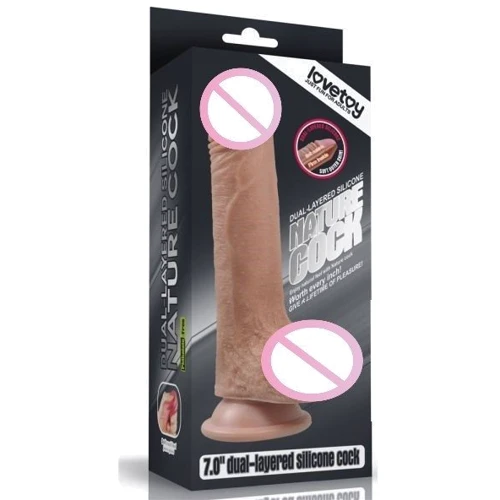 Фаллоимитатор Lovetoy 7" Dual-Layered Liquid Silicone Nature Cock, Brown