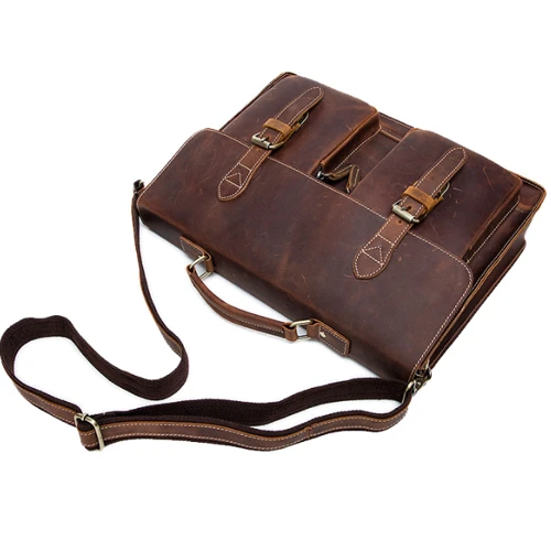 Мужская сумка мессенджер Buffalo Bags коричневая (SHIM9033-brown): Тип ручки Со съемным ремнем, С двумя ручками, Плечевой ремень, Короткая ручка