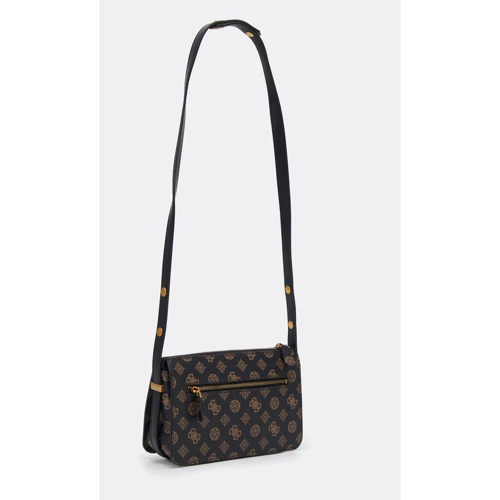 Женская сумка через плечо Guess Hensely Logo Top Zip Shldr Bag темно-коричневая (HWPB8378180-MCM): Застежка Магнитная