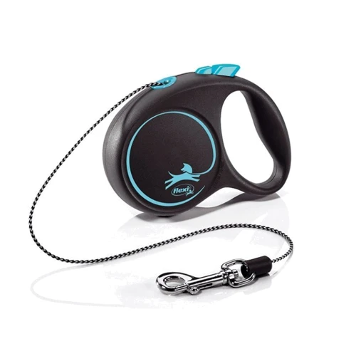 Повідець-рулетка Flexi Black Design Cord розмір XS 3 м до 8 кг синій (3234)