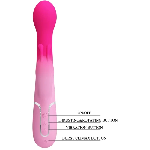 Вібратор з ротацією та поштовхами LYBAILE Pretty Love Dejon Pink (BW-500014-4)