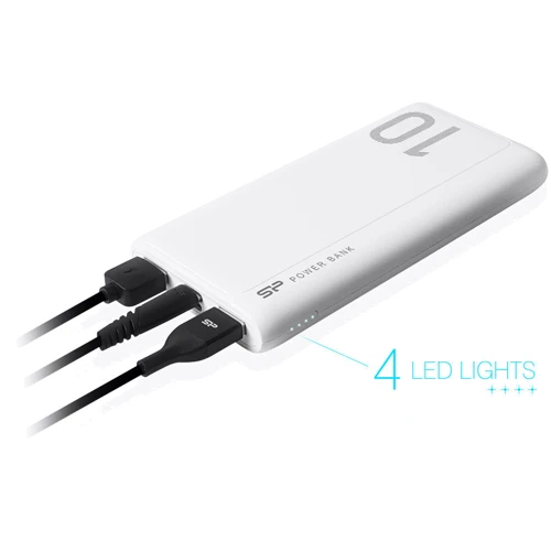 Внешний аккумулятор Silicon Power GP15 Power Bank 10000mAh White (SP10KMAPBKGP150W): Емкость батареи, мАч 10000