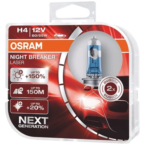 Галогенная автолампа Osram H4 Night Breaker Laser Next Generation 60/55W (64193NL-HCB)