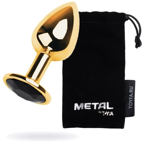 Анальная пробка с кристаллом Metal By Toyfa Gold anal plug Tourmaline