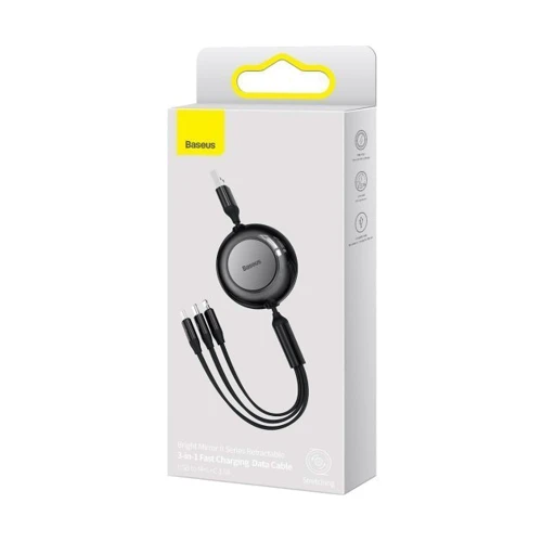 Кабель Baseus USB Cable to Micro USB/Lightning/Type-C Bright Mirror 2 Series 3.5A 1.1m Black (CAMJ010001) фото 7