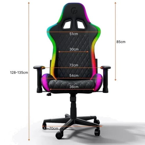 Кресло для геймеров Gamepro Hero RGB Black (GC700) фото 8