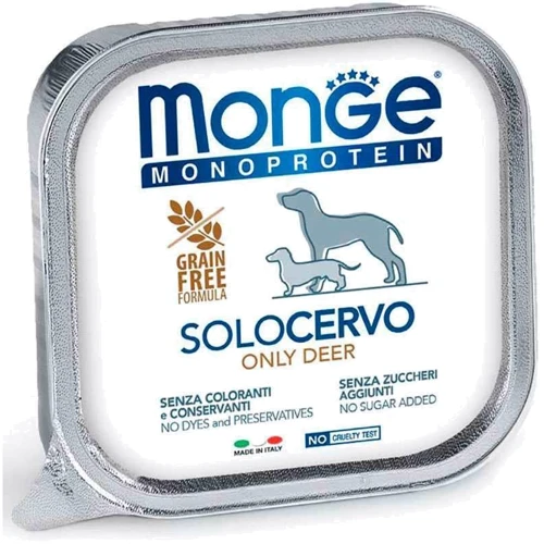 Паштет для собак Monge Dog Solo 100% оленина 150 г (70014175)